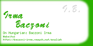 irma baczoni business card